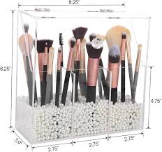 acrylic makeup brush holder clear
