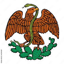 color eagle and snake from mexican flag