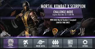 All of the console/mobile exclusive requirements . Mortal Kombat X Scorpion Invades The Injustice Mobile Game Mortal Kombat Secrets