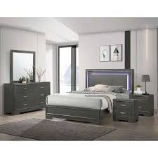 Metallic Gray Wood Queen Bedroom Set
