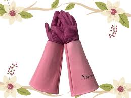 Pink Gardening Gloves Long Cuff Ladies