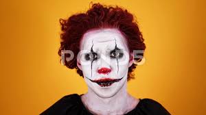 happy clown with halloween makeup