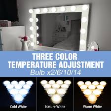 Hollywood Led Makeup Mirror Light 3 Color Stepless Dimmable Dressing Table Bathroom Led Wall Lamp Usb Make Up Vanity Lighting Led Indoor Wall Lamps Aliexpress