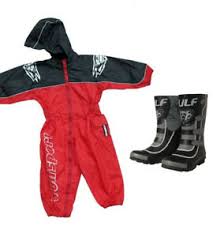 Details About Wulfsport 1 Piece Waterproof Motocross Kid Toddler Rainsuit Wellie Set Red Wp2