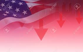 Usa America Stock Market Crisis Red Price Arrow Down Chart Fall