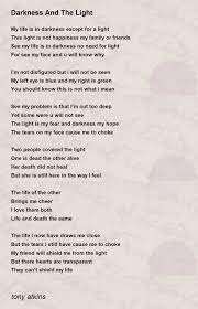 darkness and the light poem by tony atkins