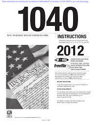 2012 Instructions 1040 All To Return To The Home Page