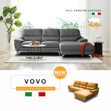 vovo full leather l shape sofa living