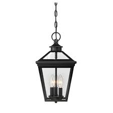Filament Design 3 Light Black Outdoor Hanging Lantern Ect Sh260797 The Home Depot