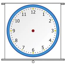 Pull Down Dry Erase Chart Blank Clock Face