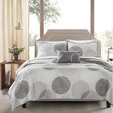 white polka dot geometric comforter set