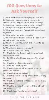 100 questions to ask yourself for self