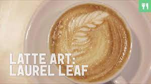 make latte art laurel leaf