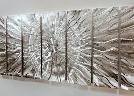 Abstract Silver Metal Wall Art Etched