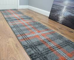 burnt orange carpet runner check plaid