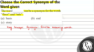 choose the correct synonym of the word