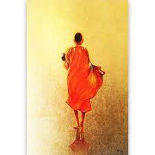 Stunning Walking Monk Painting For