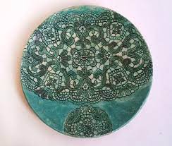 Emerald Green Wall Art Ceramic Plate
