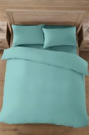 Teal Cotton Rich Plain Dye Bed Set From