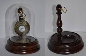 Rosewood Pocket Watch Glass Dome Stand