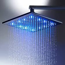 Zovajonia Oil Rubbed Bronze Square Led 8 Shower Head Color Changing Brass Showerhead Amazon Com