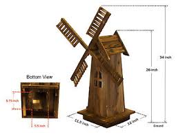 Wooden Garden Statue Dutch Windmill Pat
