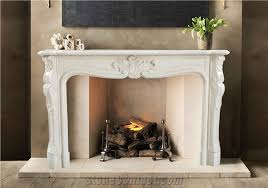 New Cream Marfil Marble Fireplace