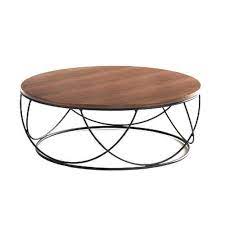 Black And Brown Round Iron Coffee Table
