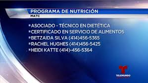 matc ofrece programa de nutritición