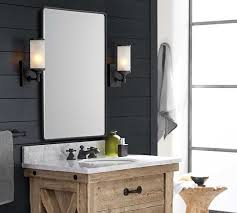 Can be mounted horizontally or vertically. Vintage Fixed Mirror Regular Bronze Pottery Barn Bathroom Mirror Wall Mirror Decor Living Room Mirror Wall Decor