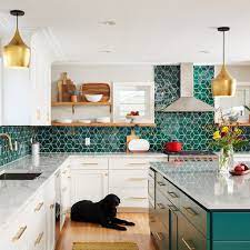 Pair it with whites and grays for a subtle pop of color amidst an otherwise. Emerald Green Kitchen Tile Backsplash In 2021 Green Kitchen Backsplash Green Kitchen Designs Ceramic Kitchen Tiles