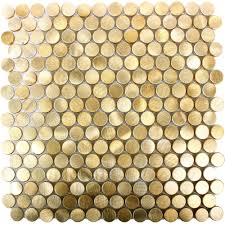 luxor gold metal penny mosaic tile