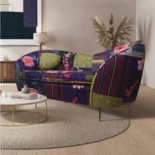 patchwork fabric 2 seater sofa by