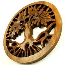 30cm Hand Carved Wooden Tree Of Life