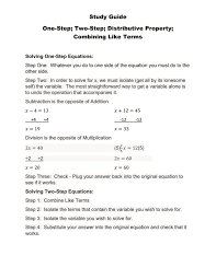 Solving Equations Study Guide For Test