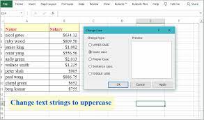 to lowercase in microsoft excel
