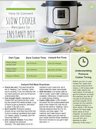 Slow Cooker To Instant Pot Conversion Chart Convert Recipe