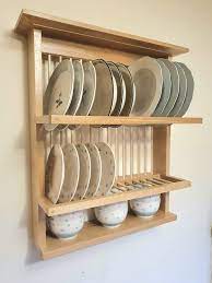 Handmade Solid Wood Plate Rack