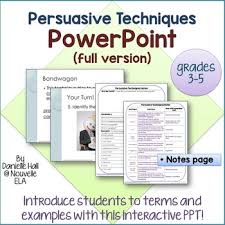 Persuasive Techniques Powerpoint Full Version By Nouvelle Ela Tpt