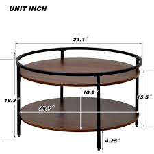 W Brown Mdf Table Round Coffee Table