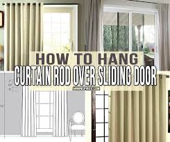 how to hang curtain rod over sliding