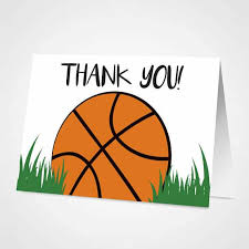 March Madness Printable Basketball Thank You Cards
