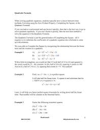 Quadratic Formula Derivation Hanlon