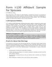 form i 130 affidavit sle for spouses