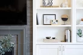 Gray Brick Fireplace Wall With White