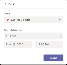 change your status in microsoft teams