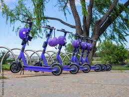 fleet of beam mobility e scooters and