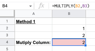 to multiply columns in google sheets