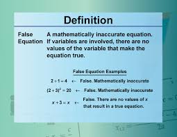 Definition Equation Concepts False