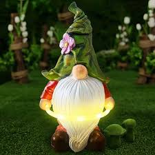 Solar Garden Gnome Statue Lights With